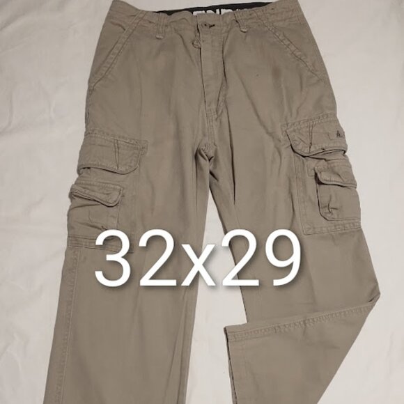 Union Bay Cargo Pants Mens Size 32x29 Beige Straight Cotton Twill Utility - Picture 1 of 11